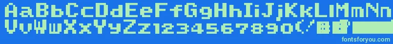 SuperMarioWorld Font – Green Fonts on Blue Background