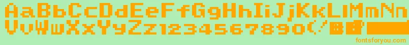 SuperMarioWorld Font – Orange Fonts on Green Background