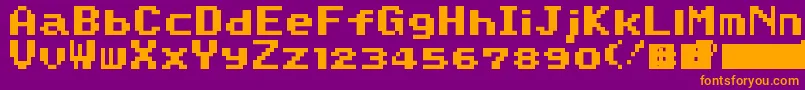 SuperMarioWorld Font – Orange Fonts on Purple Background