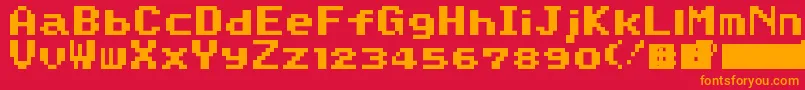 SuperMarioWorld Font – Orange Fonts on Red Background