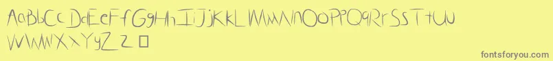 GlassHand-Schriftart – Graue Schriften auf gelbem Hintergrund