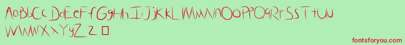 GlassHand Font – Red Fonts on Green Background