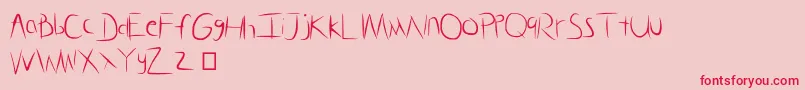 GlassHand Font – Red Fonts on Pink Background