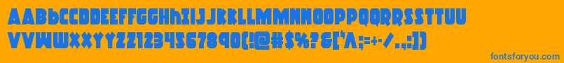 Racketsquadcond Font – Blue Fonts on Orange Background