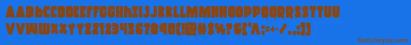 Racketsquadcond Font – Brown Fonts on Blue Background