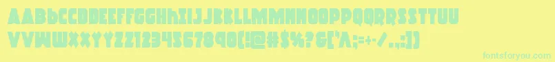 Racketsquadcond Font – Green Fonts on Yellow Background
