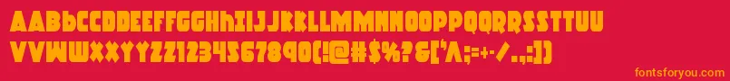 フォントRacketsquadcond – 赤い背景にオレンジの文字