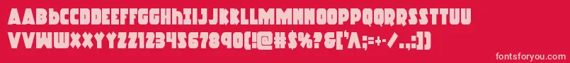 フォントRacketsquadcond – 赤い背景にピンクのフォント