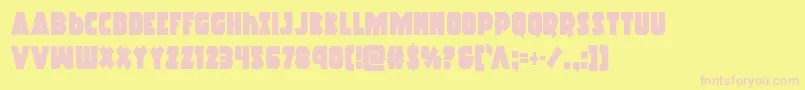 Racketsquadcond-fontti – vaaleanpunaiset fontit keltaisella taustalla