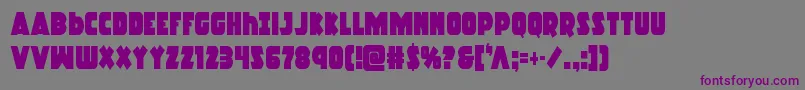フォントRacketsquadcond – 紫色のフォント、灰色の背景