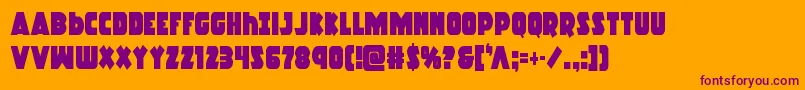 Racketsquadcond Font – Purple Fonts on Orange Background