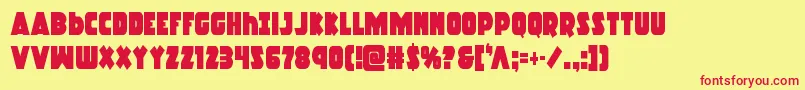フォントRacketsquadcond – 赤い文字の黄色い背景