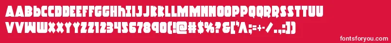 フォントRacketsquadcond – 赤い背景に白い文字