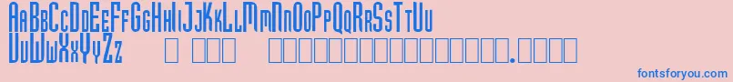 GfHubertCaps-fontti – siniset fontit vaaleanpunaisella taustalla