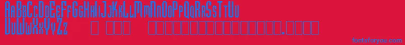 GfHubertCaps Font – Blue Fonts on Red Background