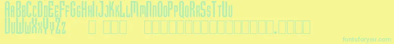 GfHubertCaps Font – Green Fonts on Yellow Background