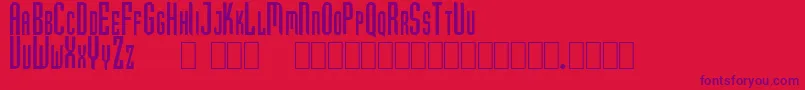 Fonte GfHubertCaps – fontes roxas em um fundo vermelho