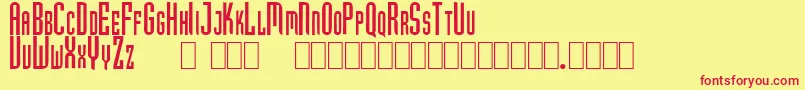 GfHubertCaps Font – Red Fonts on Yellow Background