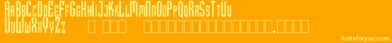 GfHubertCaps Font – Yellow Fonts on Orange Background