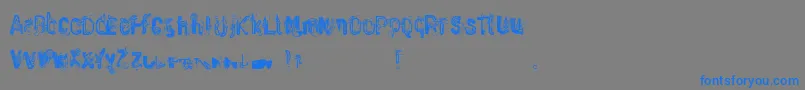 フォントWasteOfPaint – 灰色の背景に青い文字