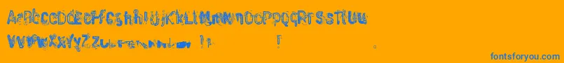 WasteOfPaint Font – Blue Fonts on Orange Background