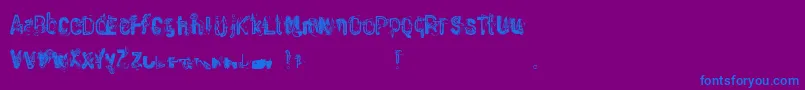 WasteOfPaint Font – Blue Fonts on Purple Background