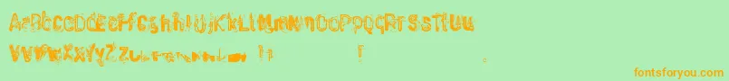 WasteOfPaint Font – Orange Fonts on Green Background