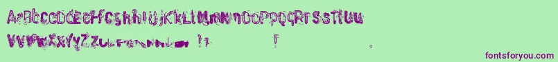 WasteOfPaint Font – Purple Fonts on Green Background