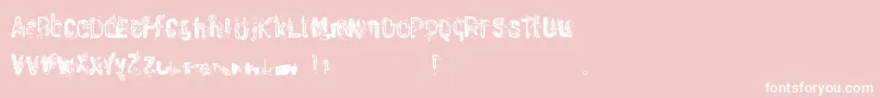 WasteOfPaint-Schriftart – Weiße Schriften auf rosa Hintergrund