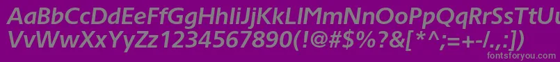 フォントTornadocBolditalic – 紫の背景に灰色の文字