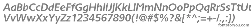 TornadocBolditalic-fontti – harmaat kirjasimet valkoisella taustalla