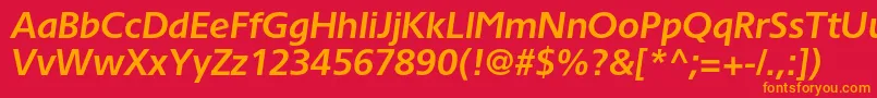 フォントTornadocBolditalic – 赤い背景にオレンジの文字