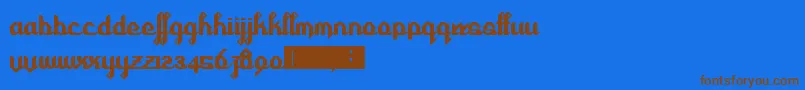 Cursivertex Font – Brown Fonts on Blue Background