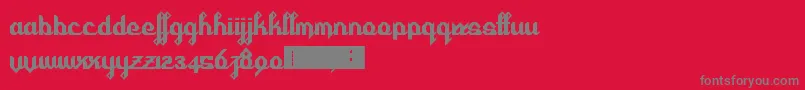 Cursivertex Font – Gray Fonts on Red Background