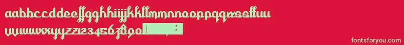 Cursivertex Font – Green Fonts on Red Background