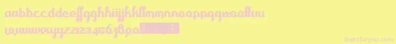 Cursivertex Font – Pink Fonts on Yellow Background