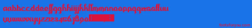 Cursivertex-Schriftart – Rote Schriften auf blauem Hintergrund