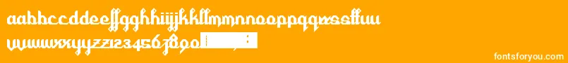 フォントCursivertex – オレンジの背景に白い文字