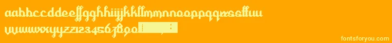Шрифт Cursivertex – жёлтые шрифты на оранжевом фоне