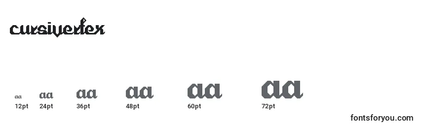 Cursivertex Font Sizes