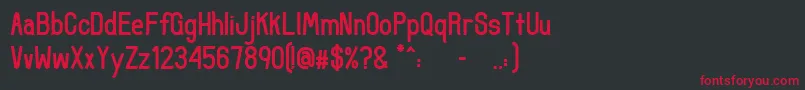 フォントUncertainSans – 黒い背景に赤い文字