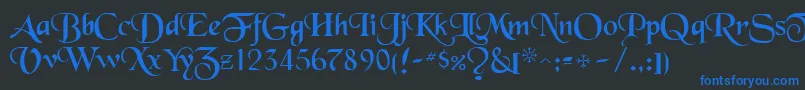Weitere Informationen zur ToloisiRegular-Schriftart ToloisiRegular-Schriftart – Blaue Schriften auf schwarzem Hintergrund