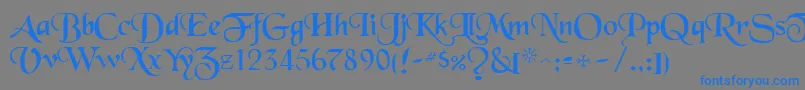 ToloisiRegular-Schriftart – Blaue Schriften auf grauem Hintergrund