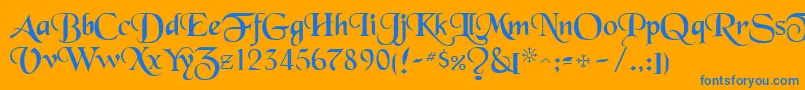 フォントToloisiRegular – オレンジの背景に青い文字