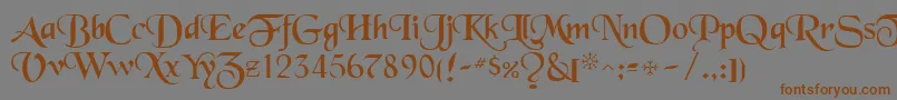 ToloisiRegular-Schriftart – Braune Schriften auf grauem Hintergrund