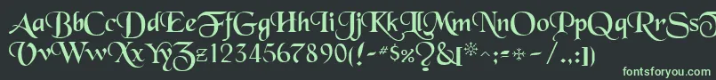 ToloisiRegular Font – Green Fonts on Black Background