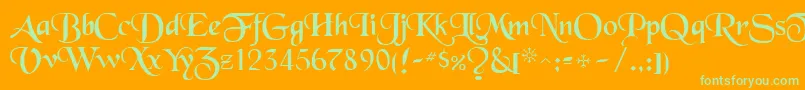 Шрифт ToloisiRegular – зелёные шрифты на оранжевом фоне