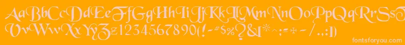 ToloisiRegular-Schriftart – Rosa Schriften auf orangefarbenem Hintergrund