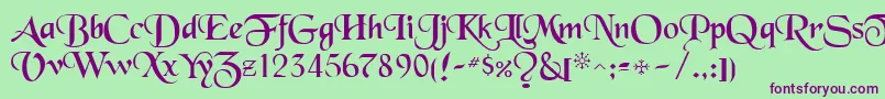 ToloisiRegular Font – Purple Fonts on Green Background