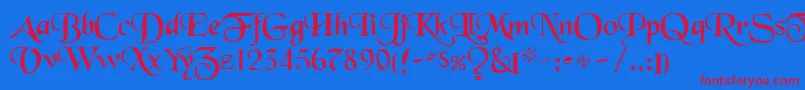 ToloisiRegular Font – Red Fonts on Blue Background